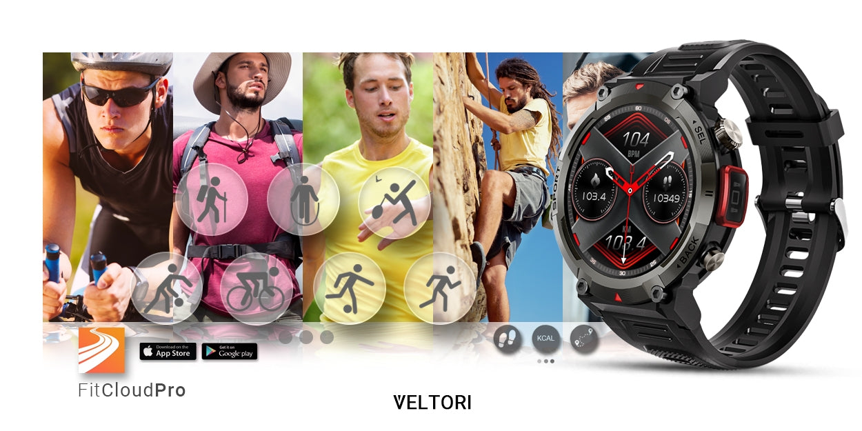 Smartwatch VELTORI VT140-1 Czarny Pasek Silikonowy – zdjęcie 16