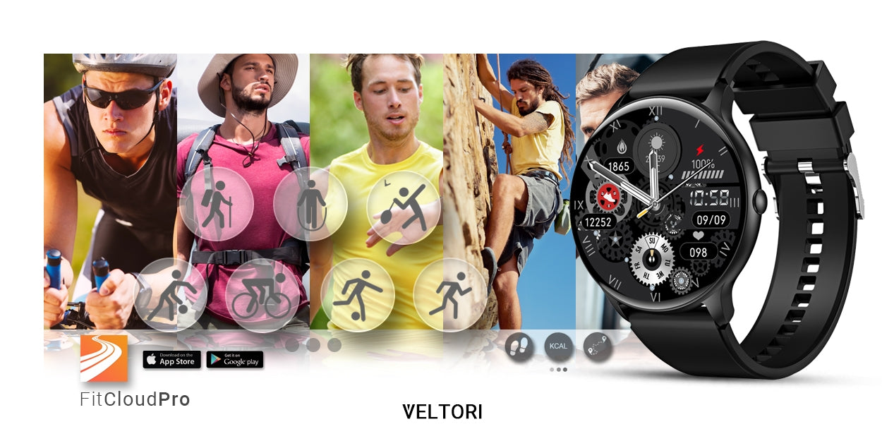 Smartwatch VELTORI VT160-1 Czarny Pasek Silikonowy – zdjęcie 16