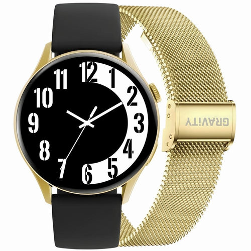 Smartwatch Gravity Złoty Pasek + Bransoleta GT11-1