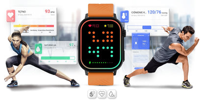 Smartwatch Gravity GT15-2 Pomarańczowy Pasek Silikonowy + Czarna Bransoleta – zdjęcie 14