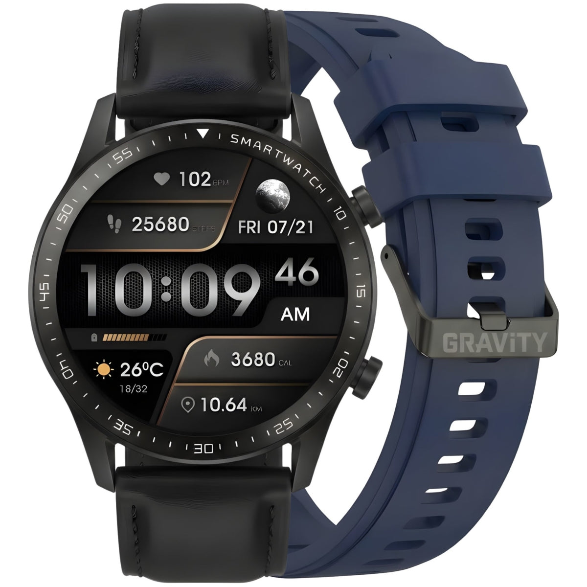 Smartwatch Gravity Czarny 2 Paski GT10-5 – zdjęcie 15