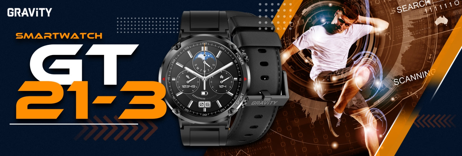 Smartwatch Gravity GT21-3 + Czarny Pasek Silikonowy – zdjęcie 10