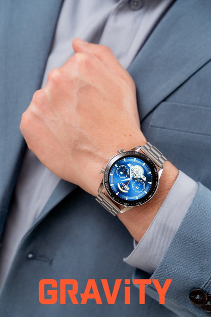 Smartwatch Gravity Srebrny Bransoleta + Pasek GT10-6 – zdjęcie 3