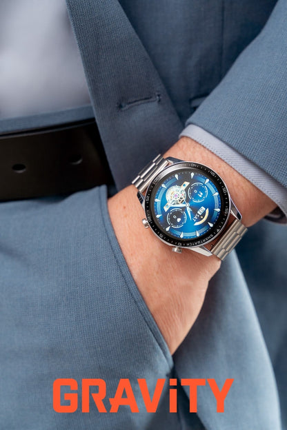 Smartwatch Gravity Srebrny Bransoleta + Pasek GT10-6 – zdjęcie 4