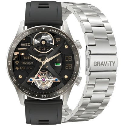 Smartwatch Gravity Srebrny Bransoleta + Pasek GT10-6 – zdjęcie 12
