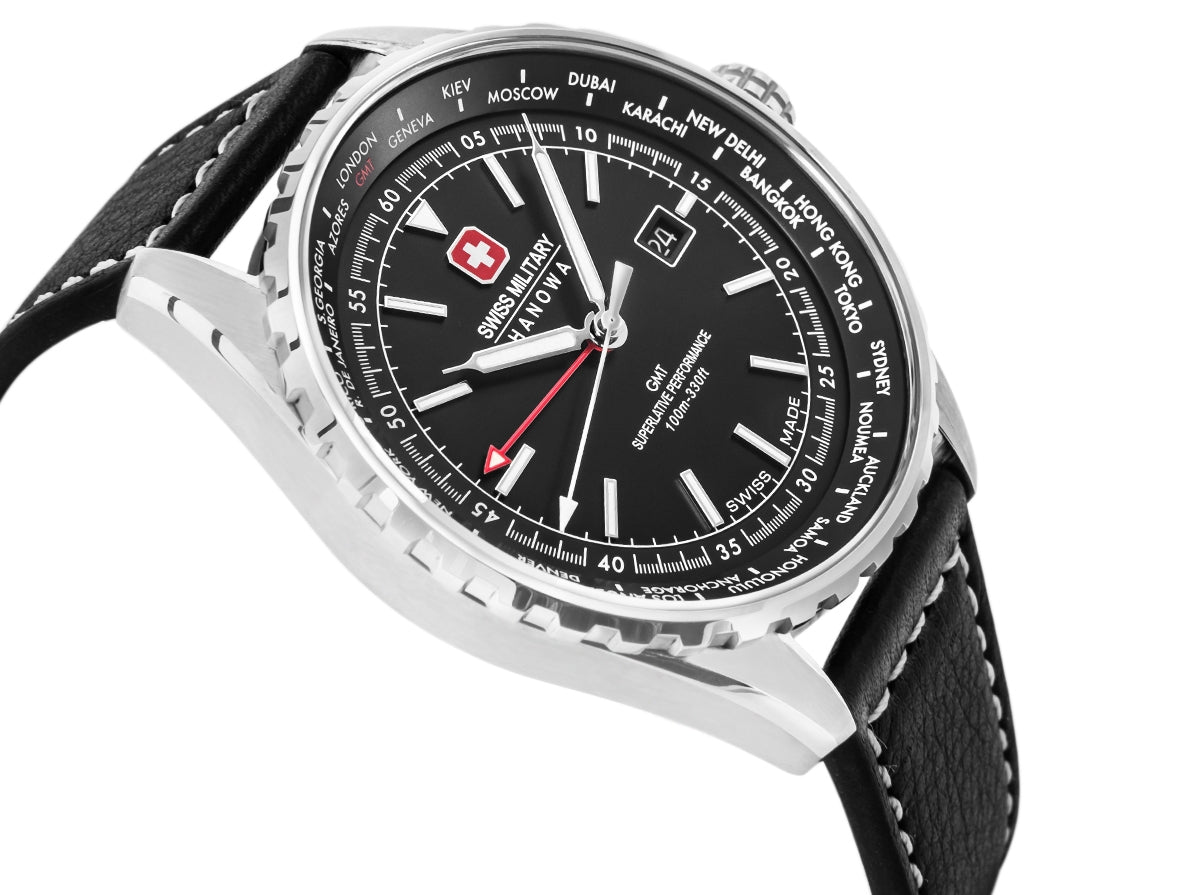 Zegarek Męski SWISS MILITARY HANOWA Afterburn GMT SMWGB0003201 + BOX – zdjęcie 4