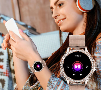 Smartwatch Damski Rubicon RNCF19-1 Różowe Złoto  Bransoleta + Pasek – zdjęcie 11