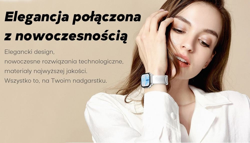 Smartwatch Damski GRAVITY GT15-10 Biały Pasek Silikonowy + Złota Bransoleta – zdjęcie 11