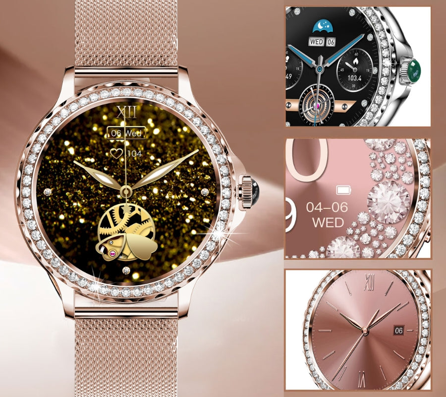 Smartwatch Damski Rubicon RNCF19-1 Różowe Złoto  Bransoleta + Pasek – zdjęcie 12