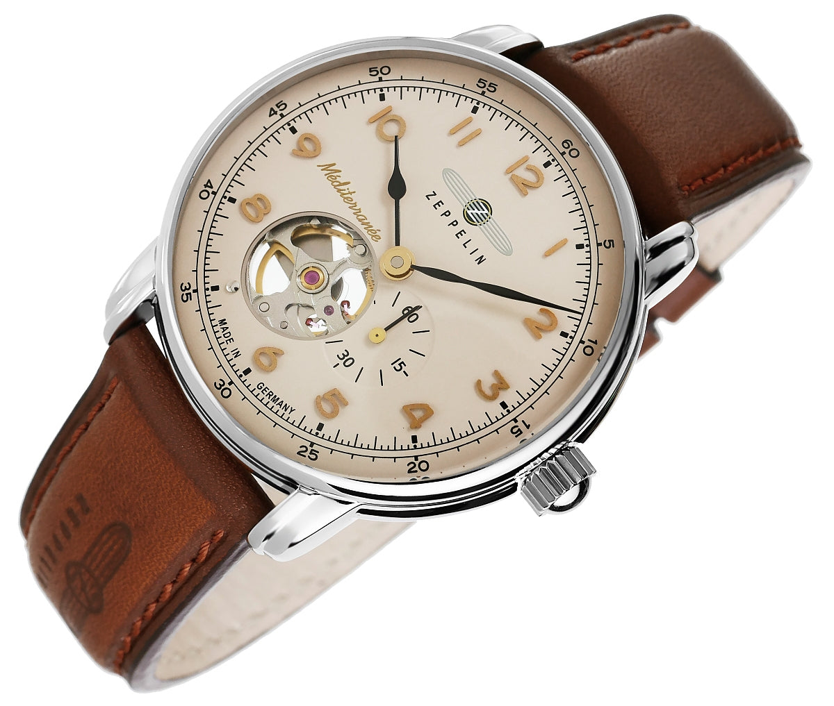 Zegarek Męski ZEPPELIN Mediterranee Open Heart Automatic 9666-5 + BOX – zdjęcie 5