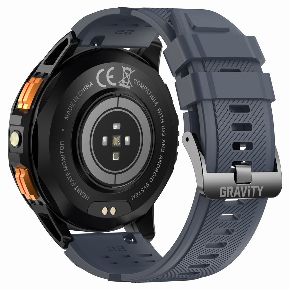 Smartwatch Męski GRAVITY GPS GT24-1 Czarny Pasek Silikonowy + Granatowy – zdjęcie 11
