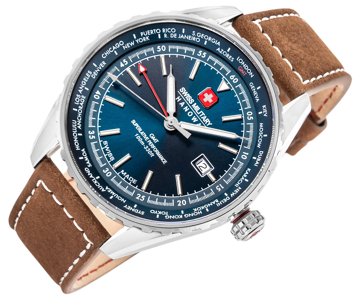 Zegarek Męski SWISS MILITARY HANOWA Afterburn GMT SMWGB0003202 + BOX – zdjęcie 5