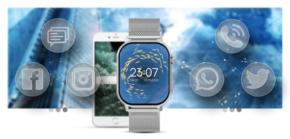 Smartwatch Gravity GT15-9 Czarny Pasek Silikonowy + Srebrna Bransoleta – zdjęcie 12