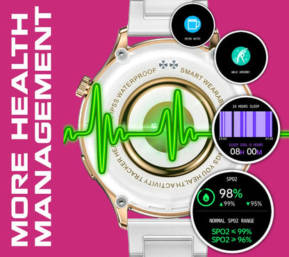 Smartwatch Damski Rubicon RNCF02-2 Złoty + Pasek Różowy – zdjęcie 12