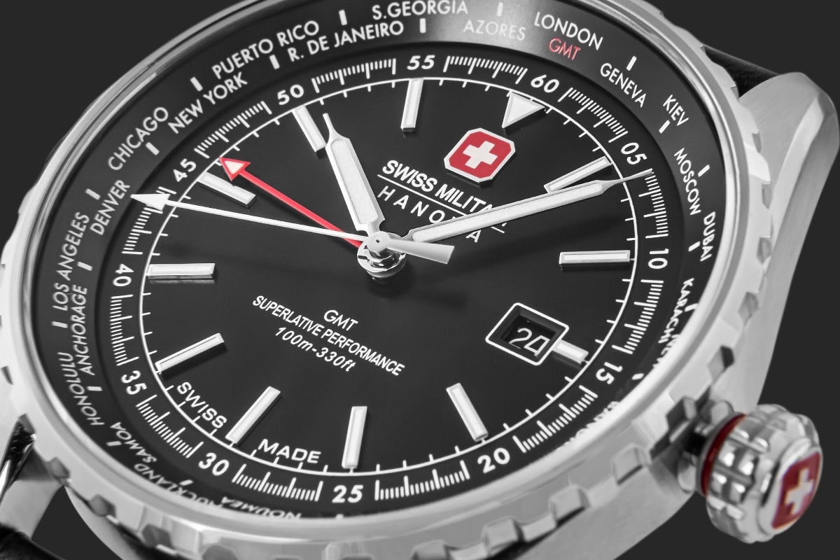 Zegarek Męski SWISS MILITARY HANOWA Afterburn GMT SMWGB0003201 + BOX – zdjęcie 6