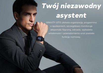 Smartwatch Damski GRAVITY GT15-12 Granatowy Pasek Silikonowy + Czarna – zdjęcie 5