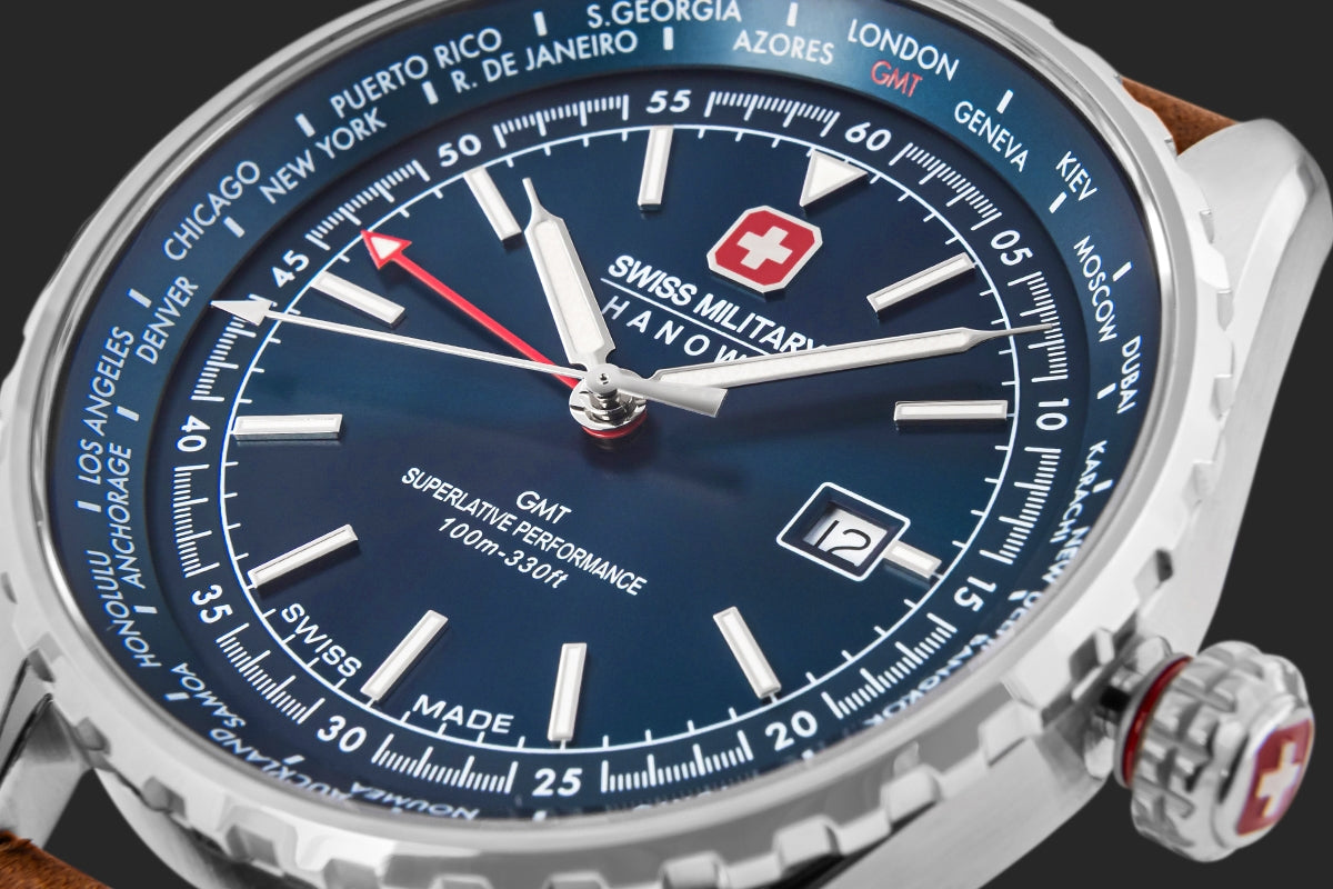 Zegarek Męski SWISS MILITARY HANOWA Afterburn GMT SMWGB0003202 + BOX – zdjęcie 6