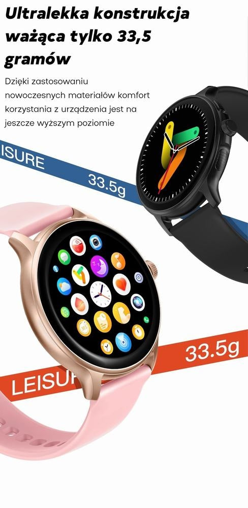 Smartwatch Damski GRAVITY GT12-1 Czarny Pasek Silikonowy + Czarna – zdjęcie 14