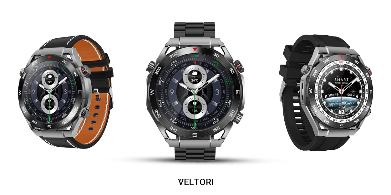 Smartwatch VELTORI VT100-1 + Czarny Pasek Silikonowy + Czarny Eko Skóra – zdjęcie 12
