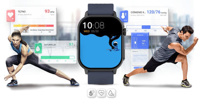 Smartwatch Gravity GT15-4 Niebieski Pasek Silikonowy + Tytanowa Bransoleta – zdjęcie 14