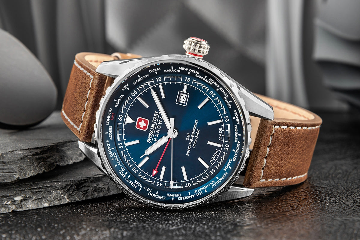 Zegarek Męski SWISS MILITARY HANOWA Afterburn GMT SMWGB0003202 + BOX – zdjęcie 8