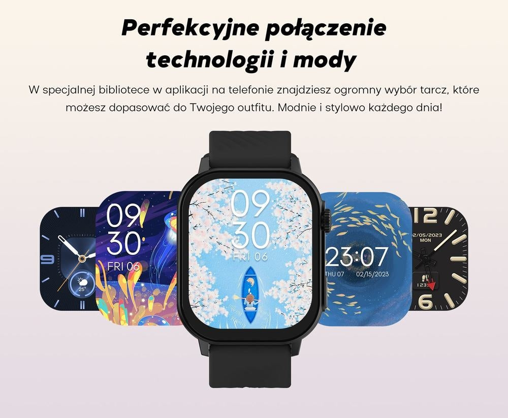 Smartwatch Damski GRAVITY GT15-12 Granatowy Pasek Silikonowy + Czarna – zdjęcie 7