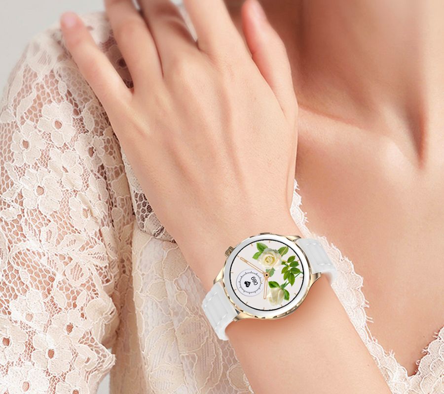 Smartwatch Damski Rubicon RNCF02-2 Złoty + Pasek Różowy – zdjęcie 15