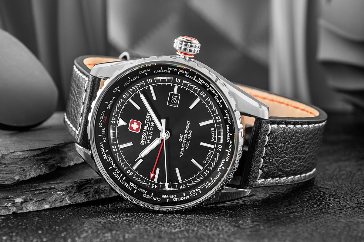 Zegarek Męski SWISS MILITARY HANOWA Afterburn GMT SMWGB0003201 + BOX – zdjęcie 8
