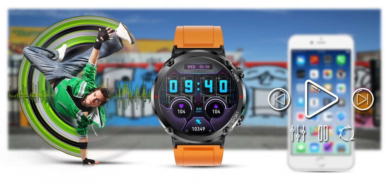 Smartwatch Gravity GT21-2 + Pomarańczowy Pasek Silikonowy – zdjęcie 14