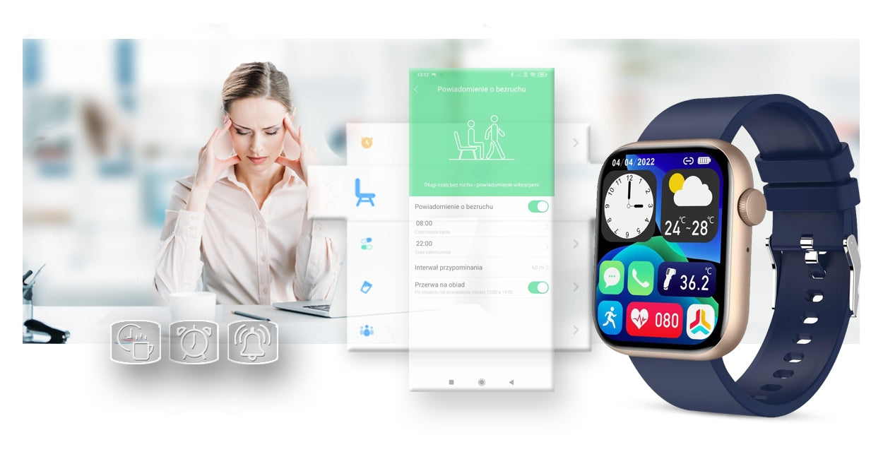 Smartwatch Damski Gravity GT3-4 Różowo-Granatowy – zdjęcie 15