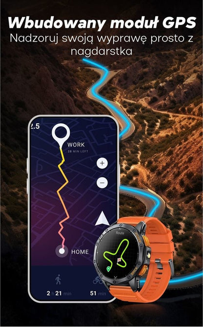 Smartwatch Męski GRAVITY GPS GT24-2 Czarny Pasek Silikonowy + Biały Pasek – zdjęcie 4
