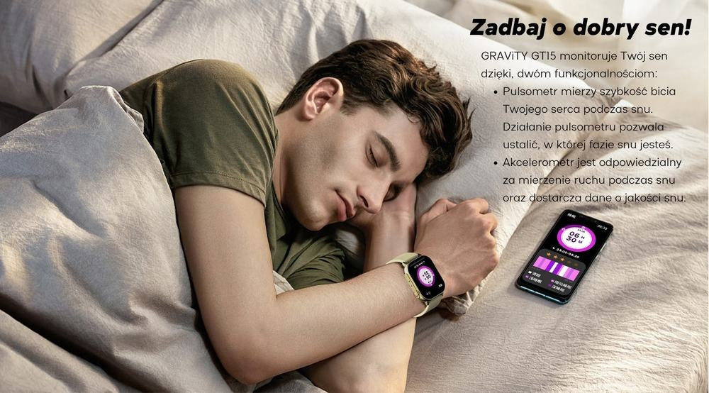 Smartwatch Damski GRAVITY GT15-11 Granatowy Pasek Silikonowy + Złota – zdjęcie 10