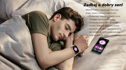 Smartwatch Damski GRAVITY GT15-11 Granatowy Pasek Silikonowy + Złota – zdjęcie 10