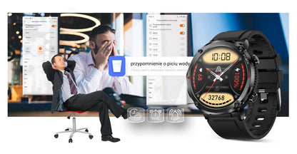 Smartwatch Gravity GT21-2 + Pomarańczowy Pasek Silikonowy – zdjęcie 16