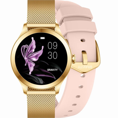 Smartwatch Gravity Różowo Złoty 2 Paski GT25-1 PRO