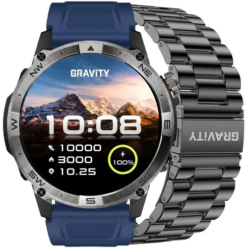 Smartwatch Gravity Czarny Pasek + Bransoleta GT46-2