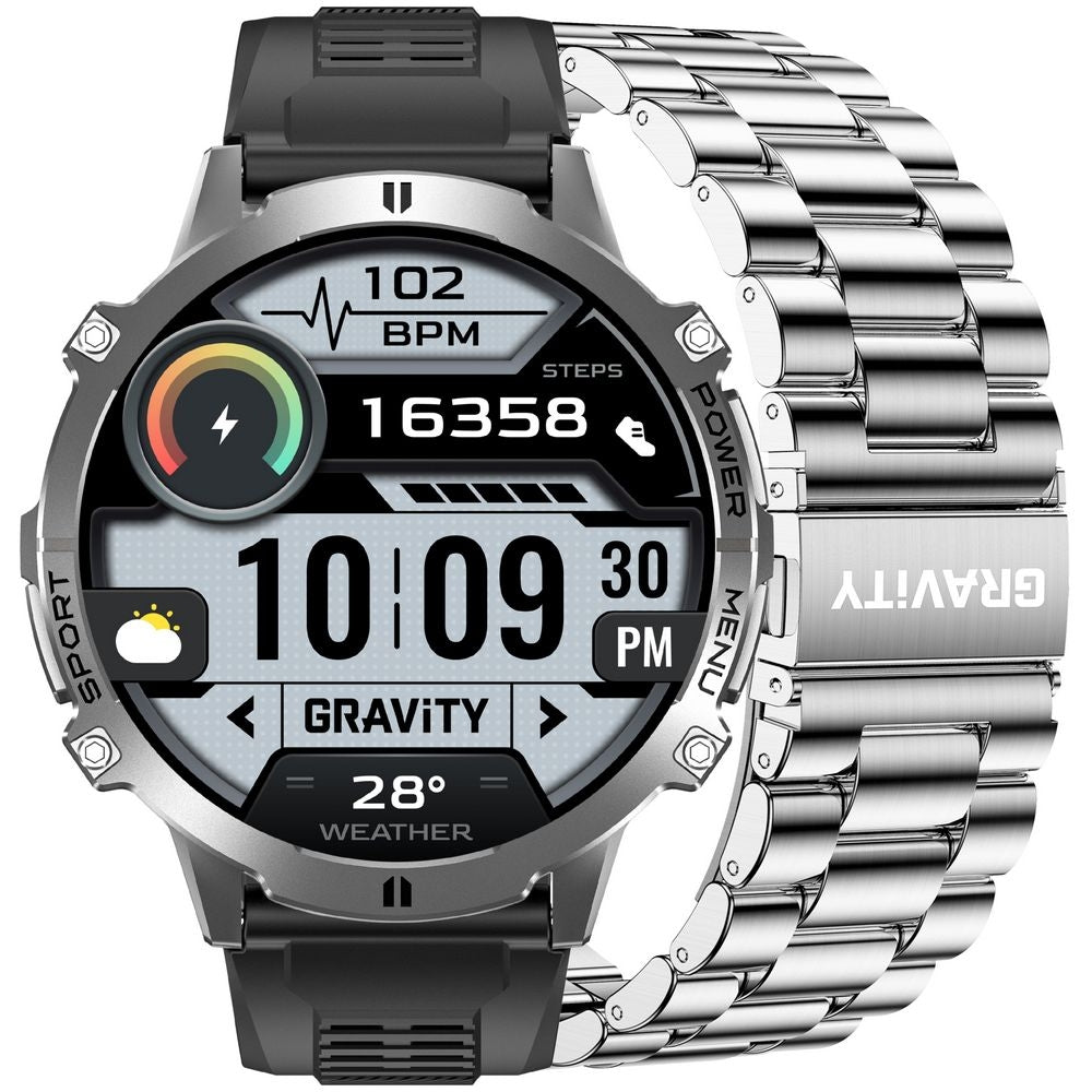Smartwatch Gravity Grafitowy Pasek + Bransoleta GT42-3