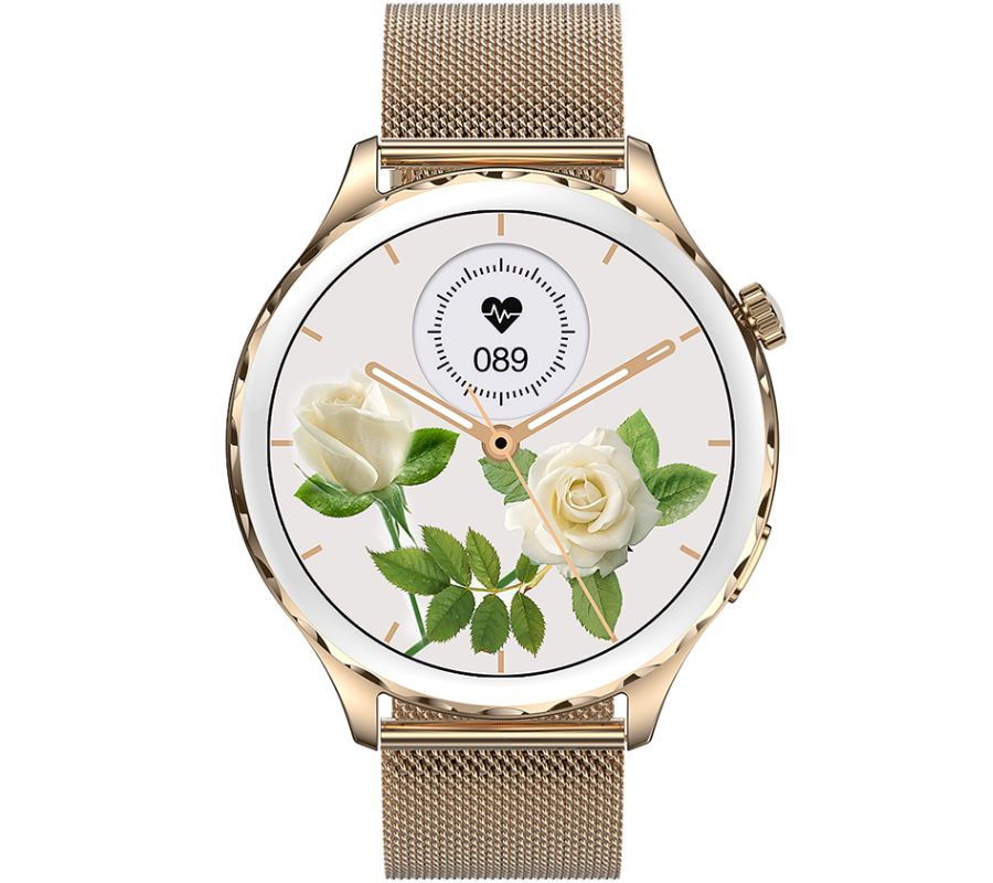 Smartwatch Damski Rubicon RNCF02-2 Złoty + Pasek Różowy – zdjęcie 2