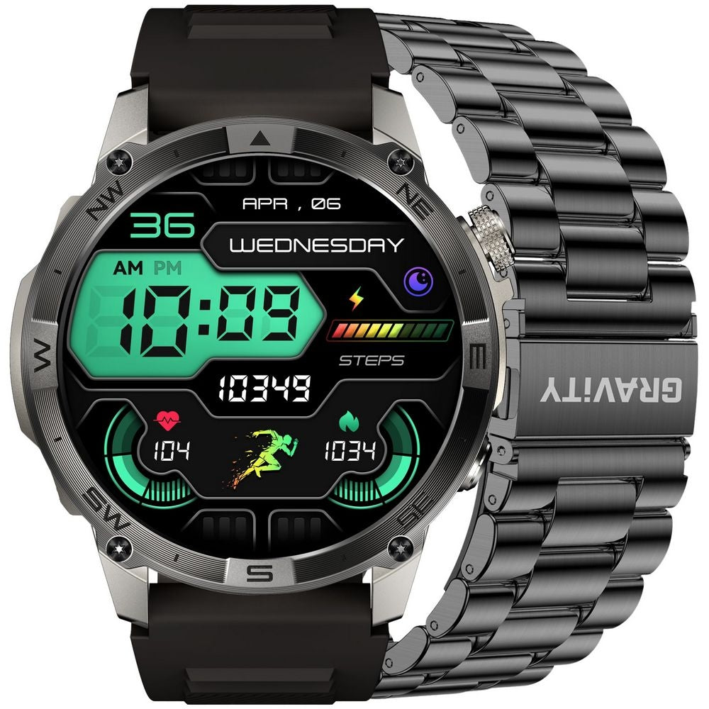 Smartwatch Gravity Grafitowy Pasek + Bransoleta GT46-3