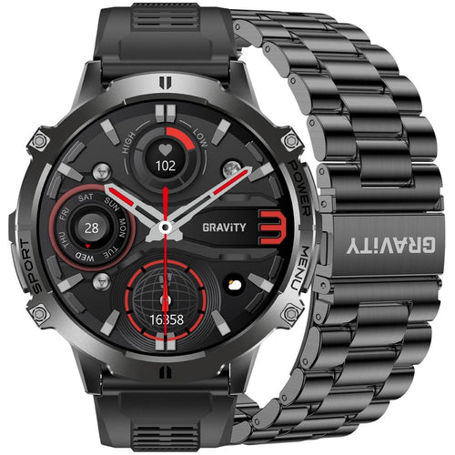 Smartwatch Gravity Czarny Pasek + Bransoleta GT42-1