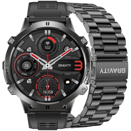 Smartwatch Gravity Czarny Pasek + Bransoleta GT42-1