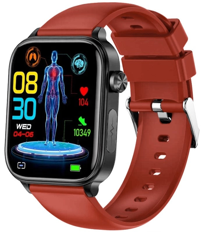 Smartwatch Męski Rubicon RNCF33 BLACK + Pasek Bordowy – zdjęcie 2