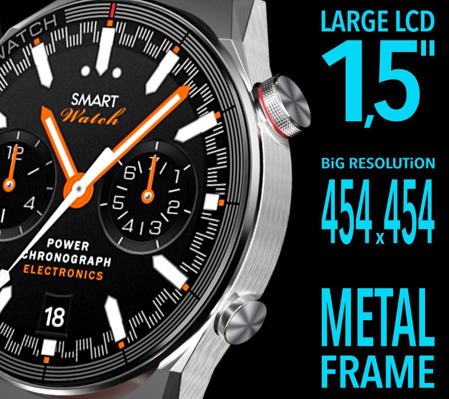 Smartwatch Rubicon RNCE99 Black Metal + Silicon SMARUB194 – zdjęcie 5