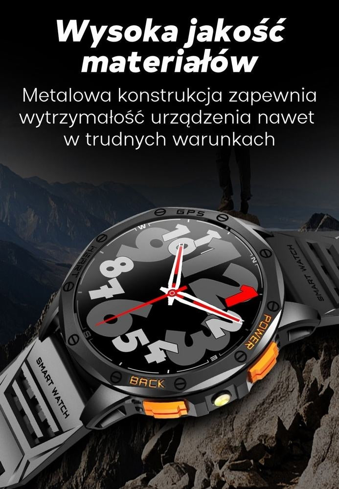 Smartwatch Męski GRAVITY GPS GT24-5 Czarny Pasek Silikonowy + Zielony – zdjęcie 9