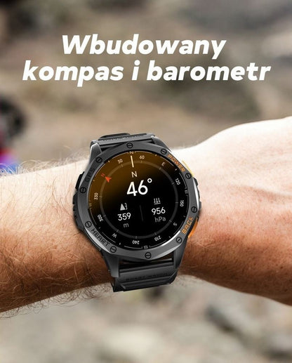 Smartwatch Męski GRAVITY GPS GT24-3 Czarny Pasek Silikonowy + Pomarańczowy – zdjęcie 10