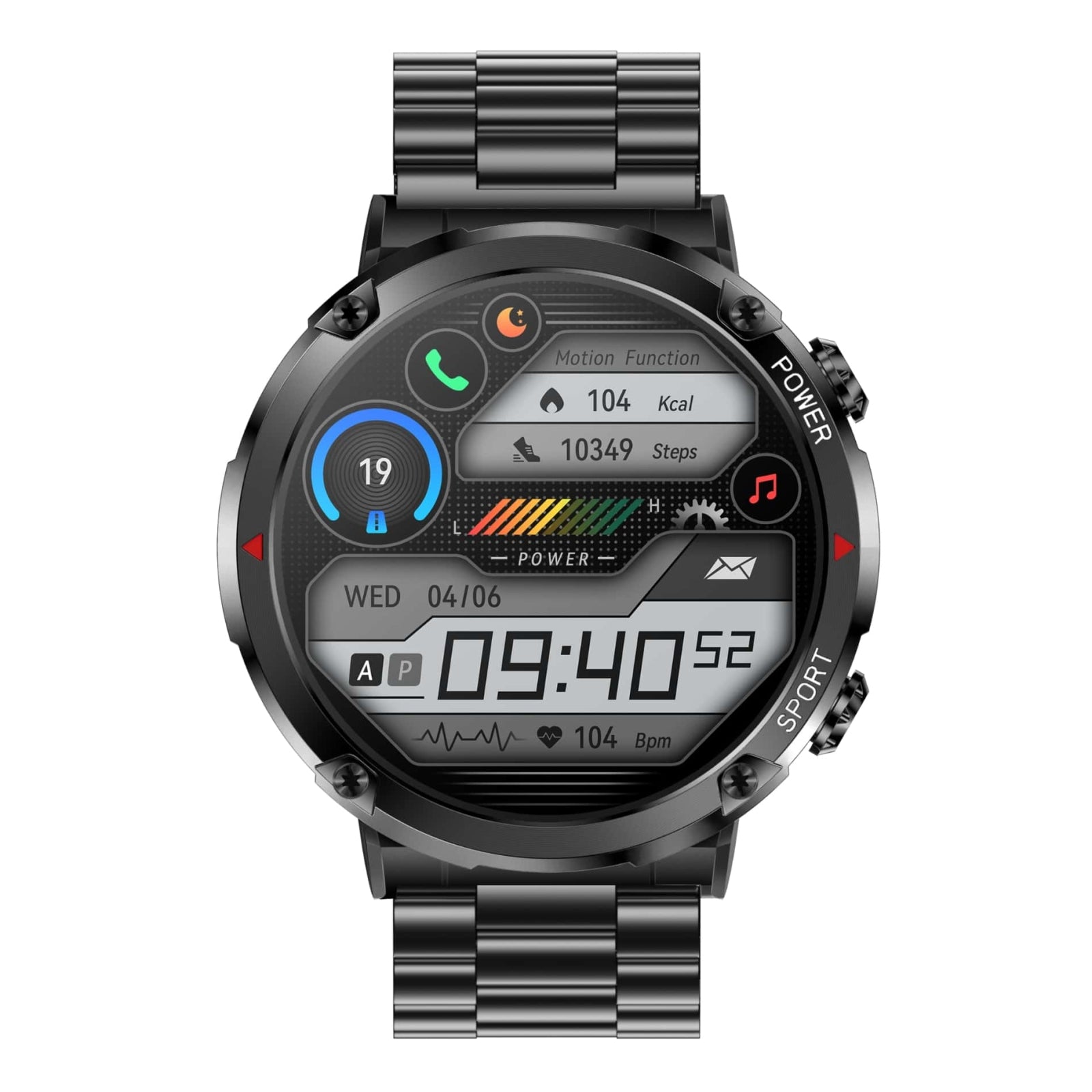 Smartwatch Gravity GT21-1+ Czarny Pasek Silikonowy – zdjęcie 4