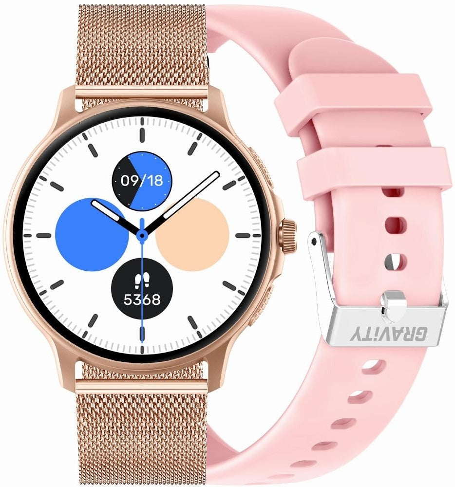Smartwatch Damski GRAVITY GT12-3 Różowy Pasek Silikonowy + Bransoleta