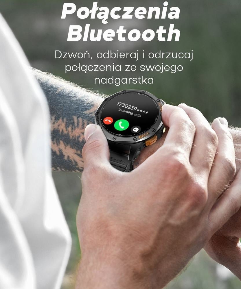 Smartwatch Męski GRAVITY GPS GT24-3 Czarny Pasek Silikonowy + Pomarańczowy – zdjęcie 15