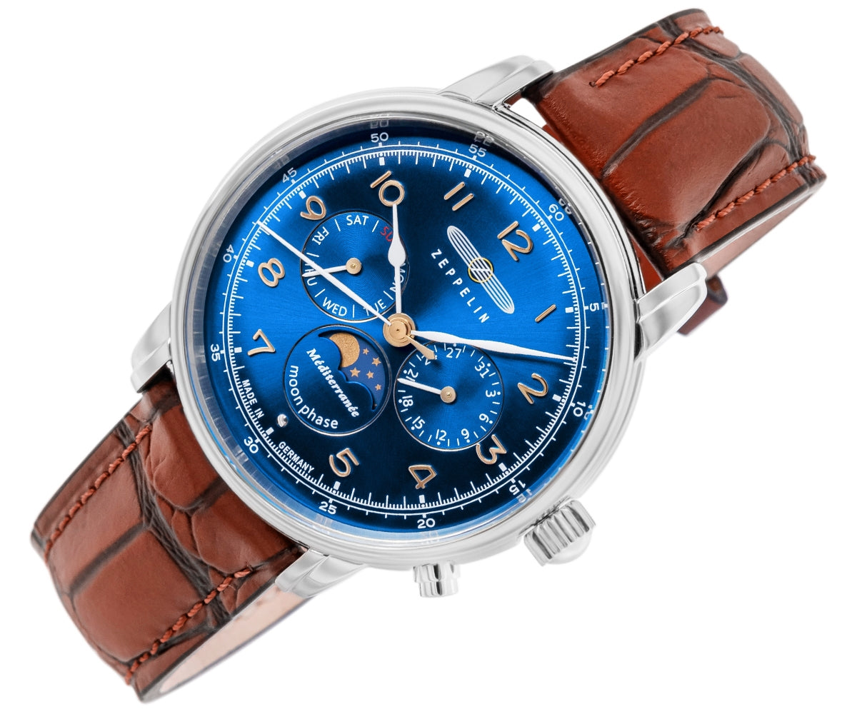 Zegarek Męski ZEPPELIN Mediterranee Moonphase 9636-3 + BOX – zdjęcie 2