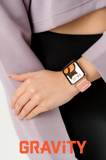 Smartwatch Gravity Różowe Złoto Różowy 2 Paski GT17-1 – zdjęcie 2